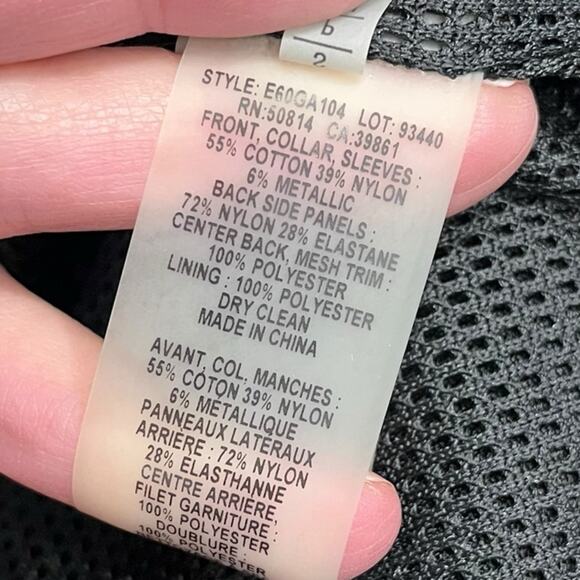 ELIE TAHARI Black Moto Asymmetric Zipper Jacket w/ Mesh Detail Women's Sz‎ Small - Picture 11 of 12